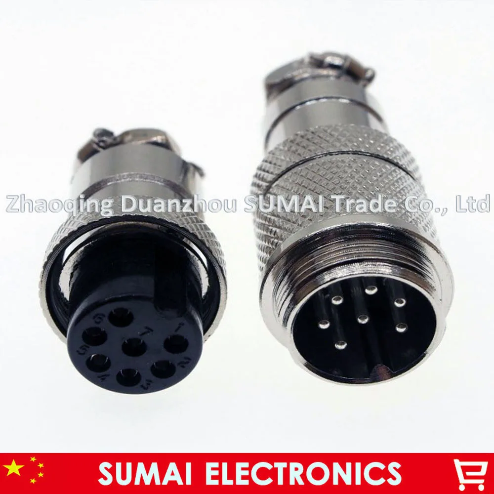 7 Pin 16mm male & female butt joint connector sets, GX16 Socket+Plug,7P RS765 aviation plug interface