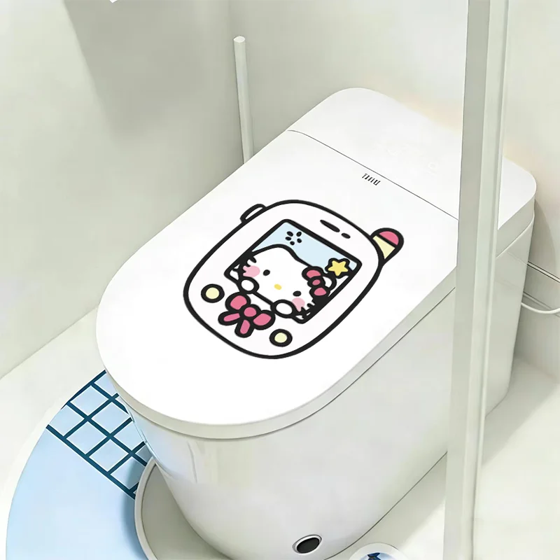 Waterproof PVC Cute HelloKitty Cartoon Stickers Decorate Toilet Glass Door Window Refrigerator Cover Damages view 4