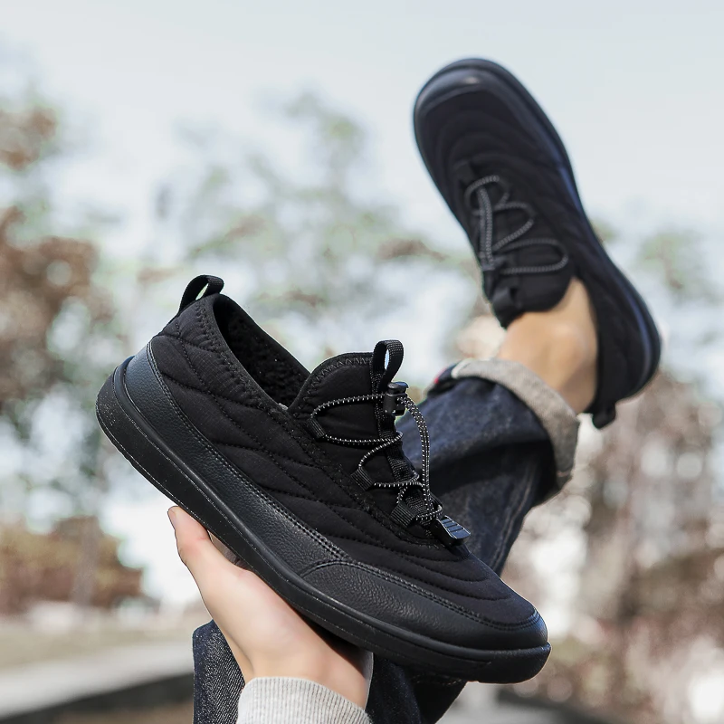 Men Winter Boots Plush Shoes Waterproof Snow Cotton Boots Barefoot Women Warm Fur Shoes Anti Slip Big Size Trekking Hiking Shoes view 4