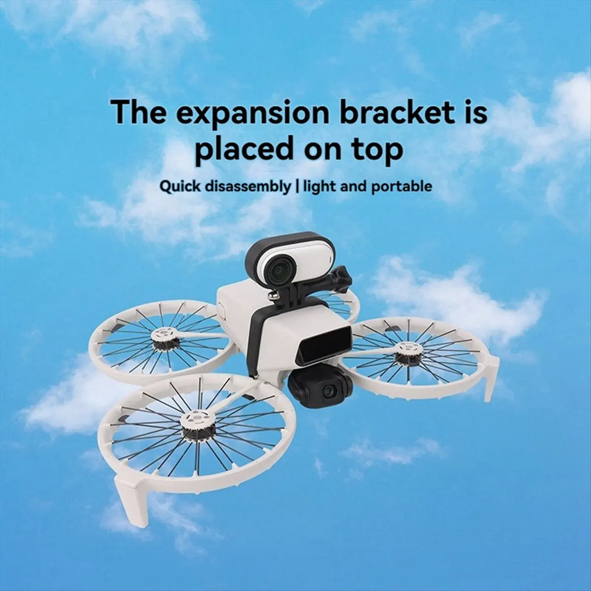 【~ New Y24A】Upper Expansion Bracket for Flip Drone Extension Top Action Camera Holder for /Go3s Adapter Bracket Accessories