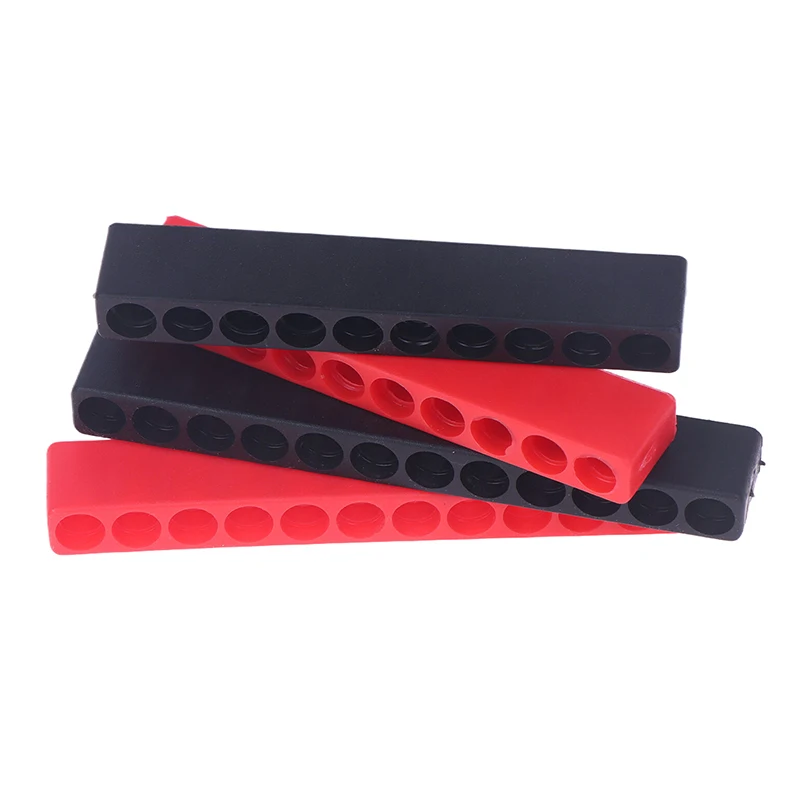 4Pcs 10/12 Holes Screwdriver Bit Holder Soft Rubber Organizer 1/4 Inch Hex Screwdriver Head Drill Bit Stand Case Power Tool