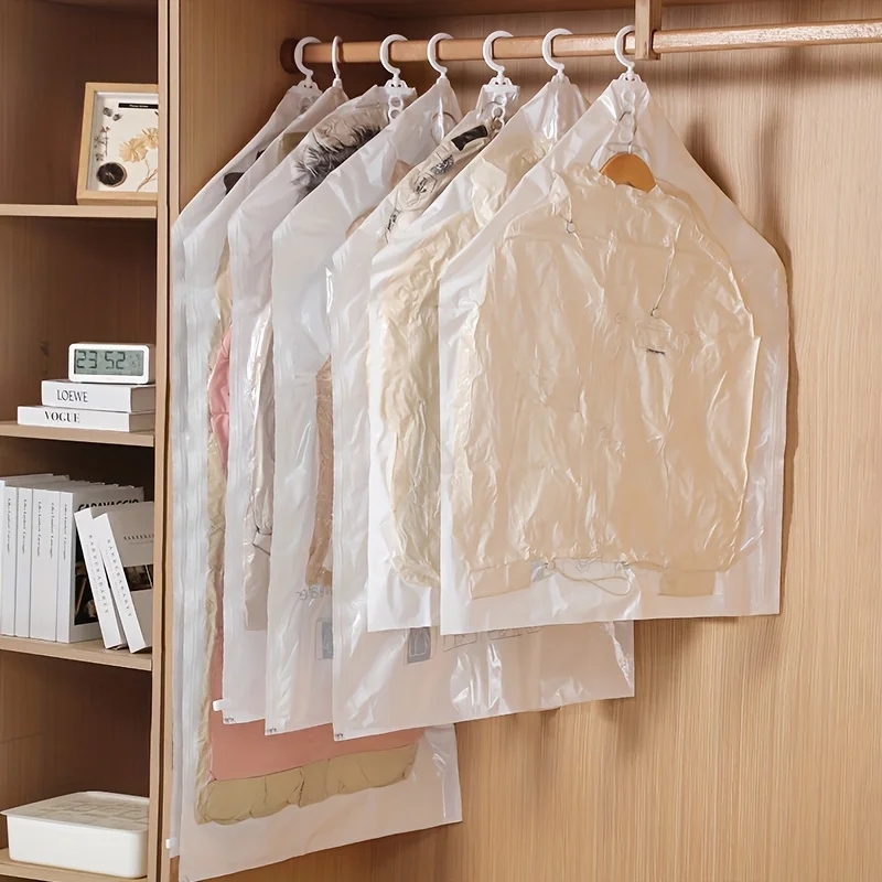 Hanging Vacuum Storage Bags,  Hanging Space Saver Bags, Hanging Storage Bags for Clothes, Vacuum Sealed for Suits, Dress, Jacket