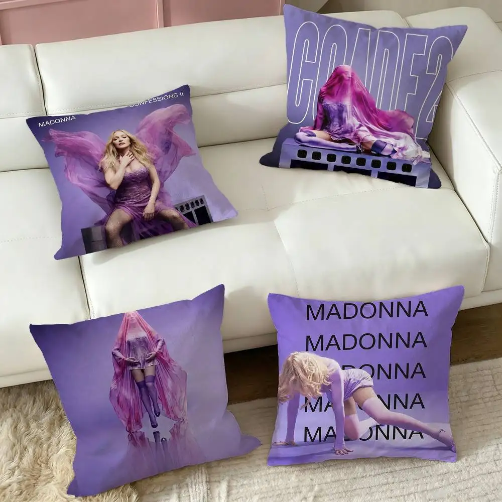 M-Madonna Confessions II 2 Throw  Pillow Case Square Double-Sided Sofa Cushion Cover Bedroom Bedside Pillow