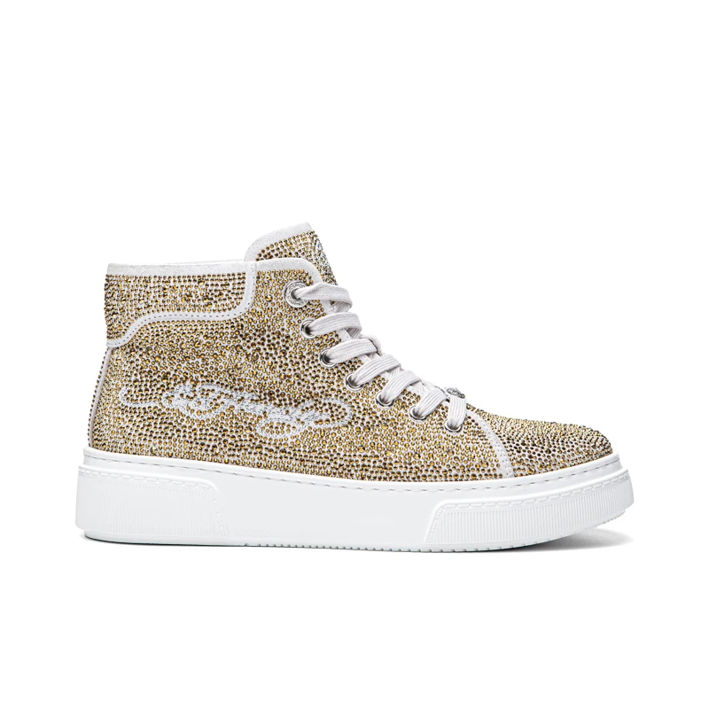 Men Ed Hardy Shoes Hot Sale Luxurious Sneakers Genuine Leather high top shoes Balance Fashion Ed Shoes Luxury blingbling Boots