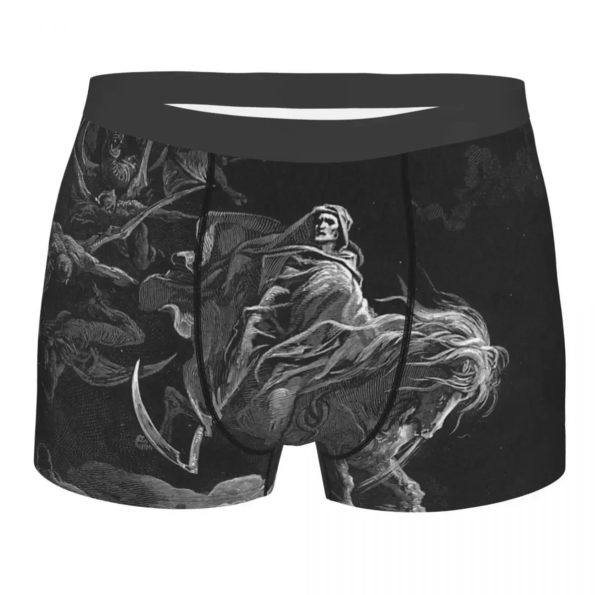 Death On A Pale Horse Gustave Dore Skeleton Skull Bone Underpants Homme Panties Man Underwear Print Shorts Boxer Briefs