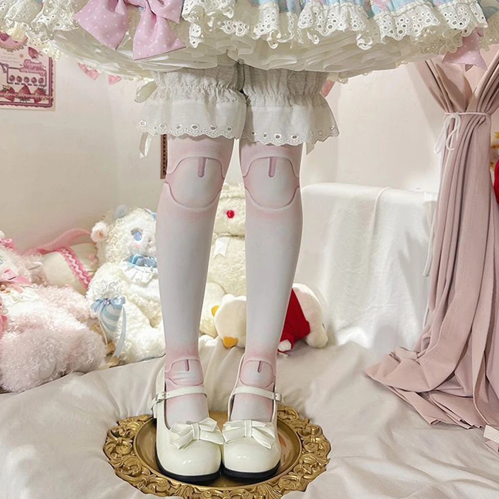 日本のジョイントドールロリータソックス女性夏秋ビューティーソックススイートベルベットプリントパンスト新年バレンタインデーギフト