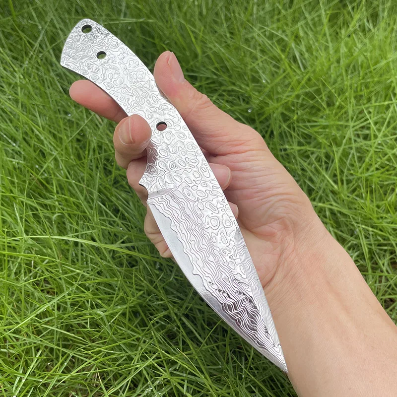 New Damascus Integrated Steel Fixed Blade Knife Embryo Outdoor Camping Survival Knifes Household DIY Semi-finished Blank Strip