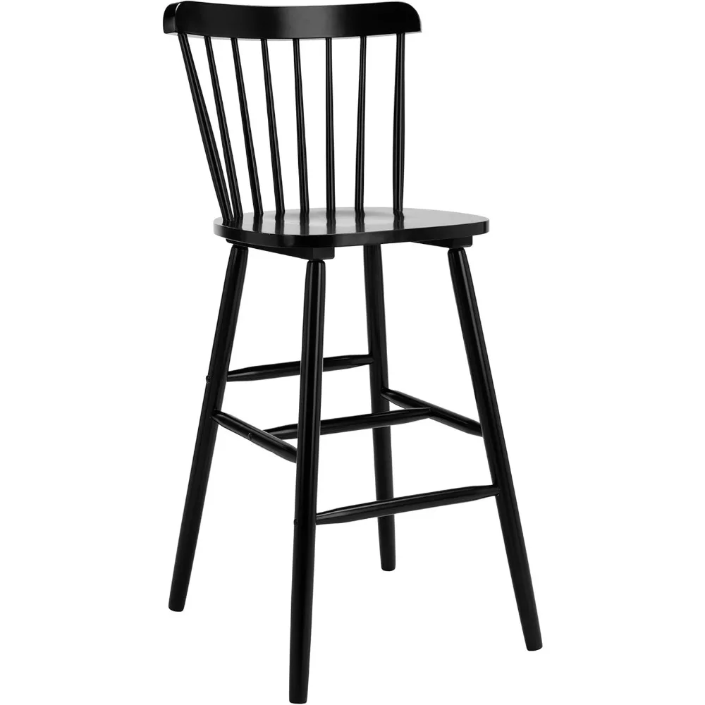 Home Collection Galena Spindle Back Black Bar 30-Zoll-Hocker (2er-Set)