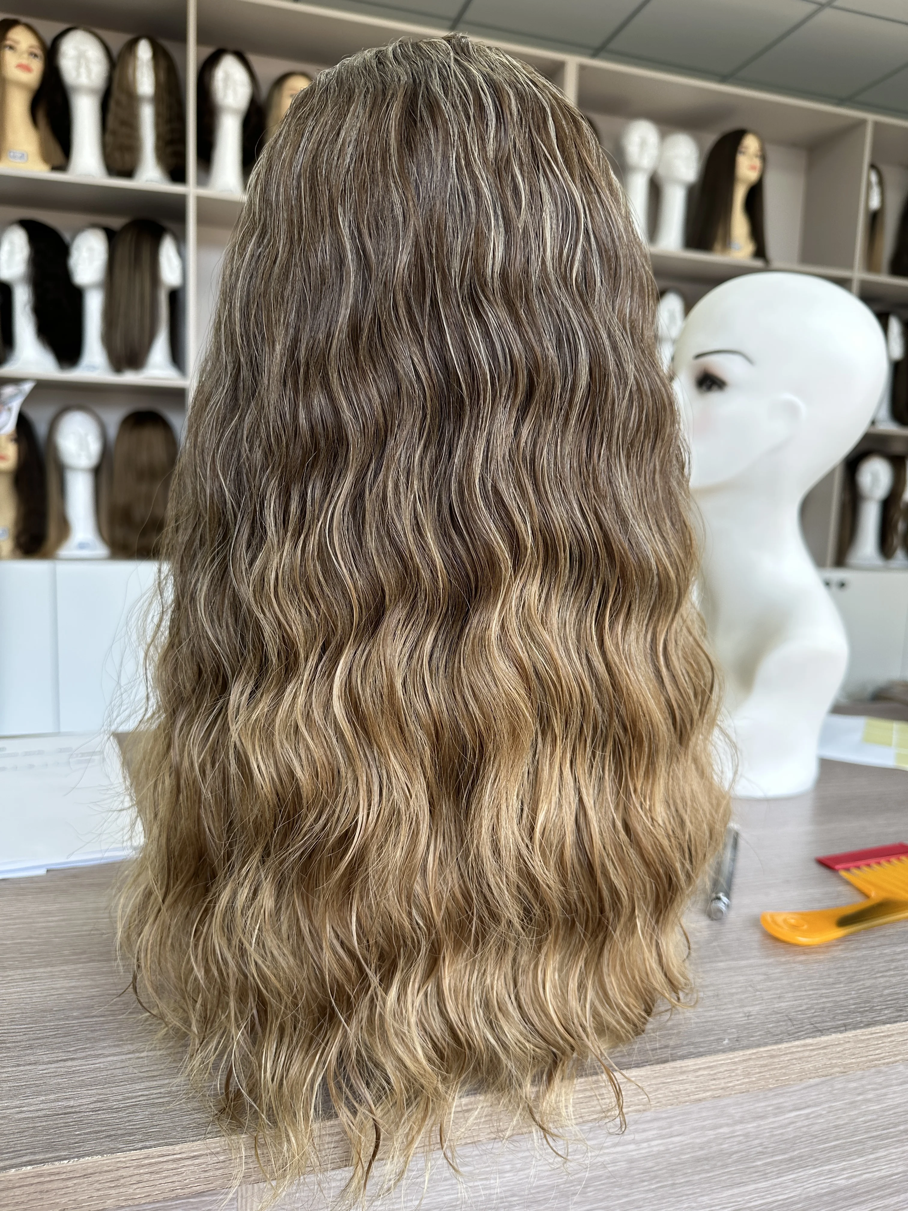 Kosher Ribbon Wigs European hair Brown Color TsingTaowigs Human Hair Jewish Wig Lace Top For Women Free Shipping