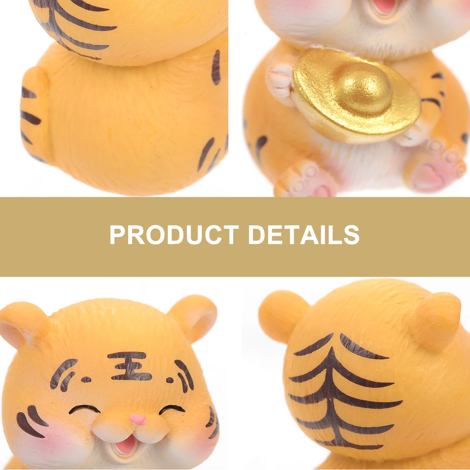 

Chinese Zodiac Tiger 2022 Resin Craft Statue Lifelike Animal Sculpture for Festival Home Decor Cake Topper Gift Item