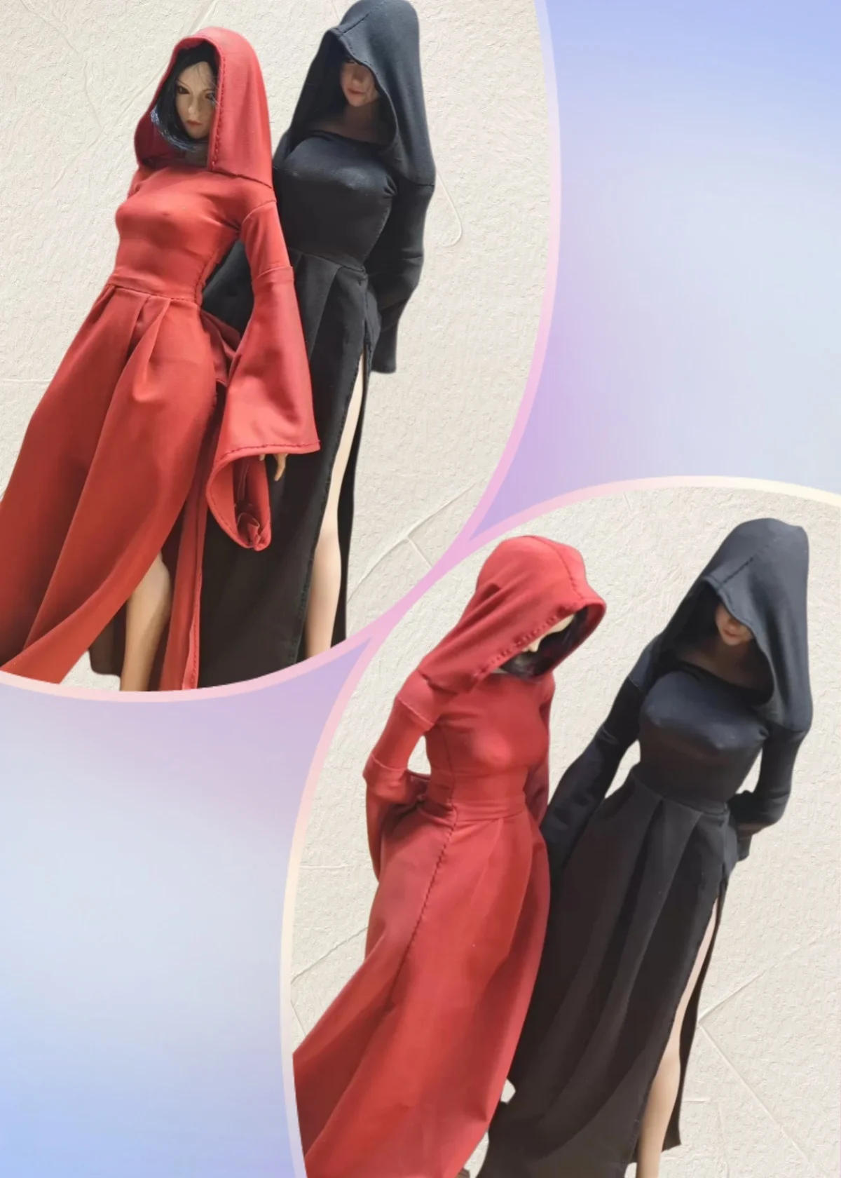 

【No Figure】1/6 Scale Female Soldier Clothing Accessories Fitted Style Side Slit Hooded Dress Fit 12'' Action Figure For Fans DIY