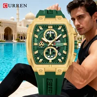 Reloj de pulsera CURREN de lujo con estilo para hombre, cronógrafo resistente al agua, fecha luminosa, Reloj deportivo de cuarzo de goma para hombre