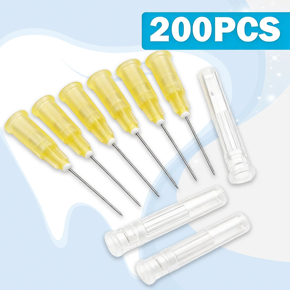 

200 Pcs Double Side Hole Dental Endo Syringe Irrigation Needles End Closed for Root Canal Washing Disposable Tips Set