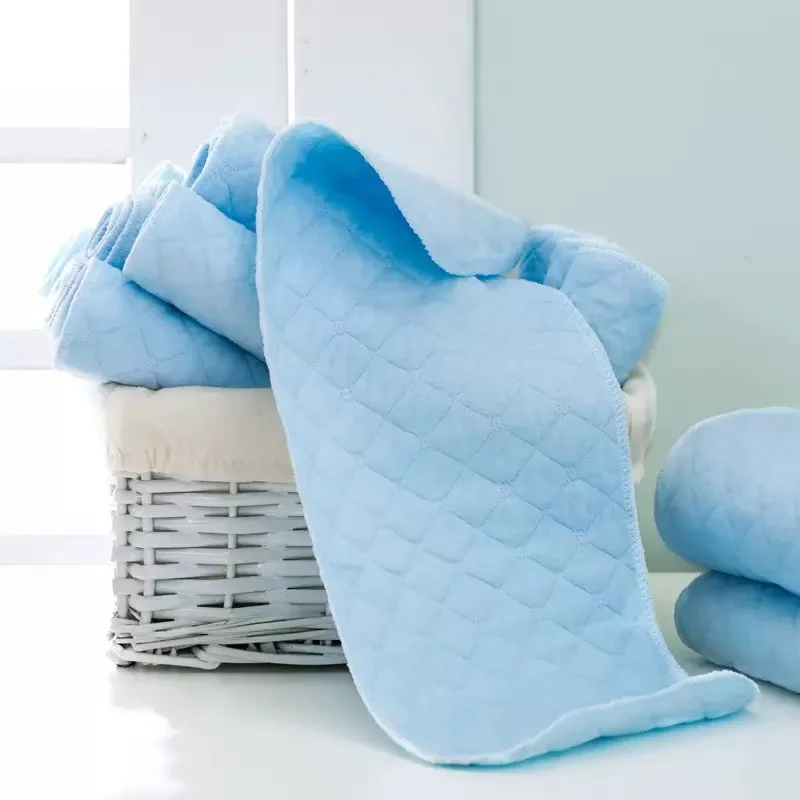 10pcs 3-layer Absorbent Big Size Soft Colored Reusable Washable Ecological Cotton Diaper Inserts Nappy Soaker Pad Booster Liner