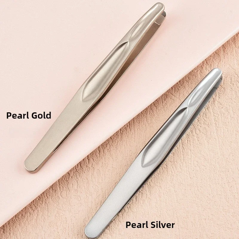 Stainless Steel Precision Tweezers for Eyebrows, Eyelashes, Beard & Mustache - High-Accuracy Round Head, Seamless Clamping Profe