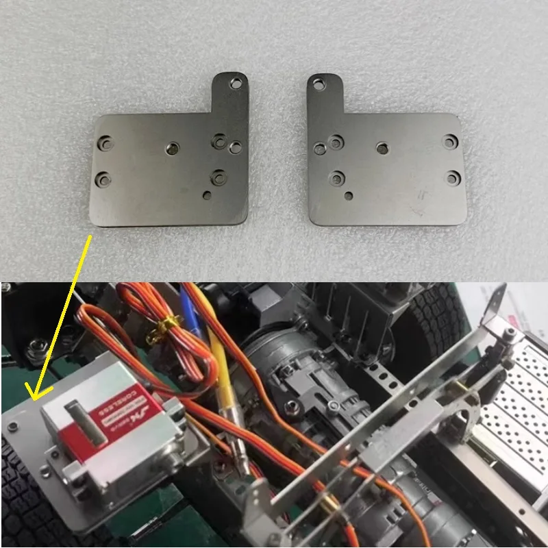 Adaptador adaptador de soporte de montaje servo de suspensión de chasis de marco Scaleclub Tamiya