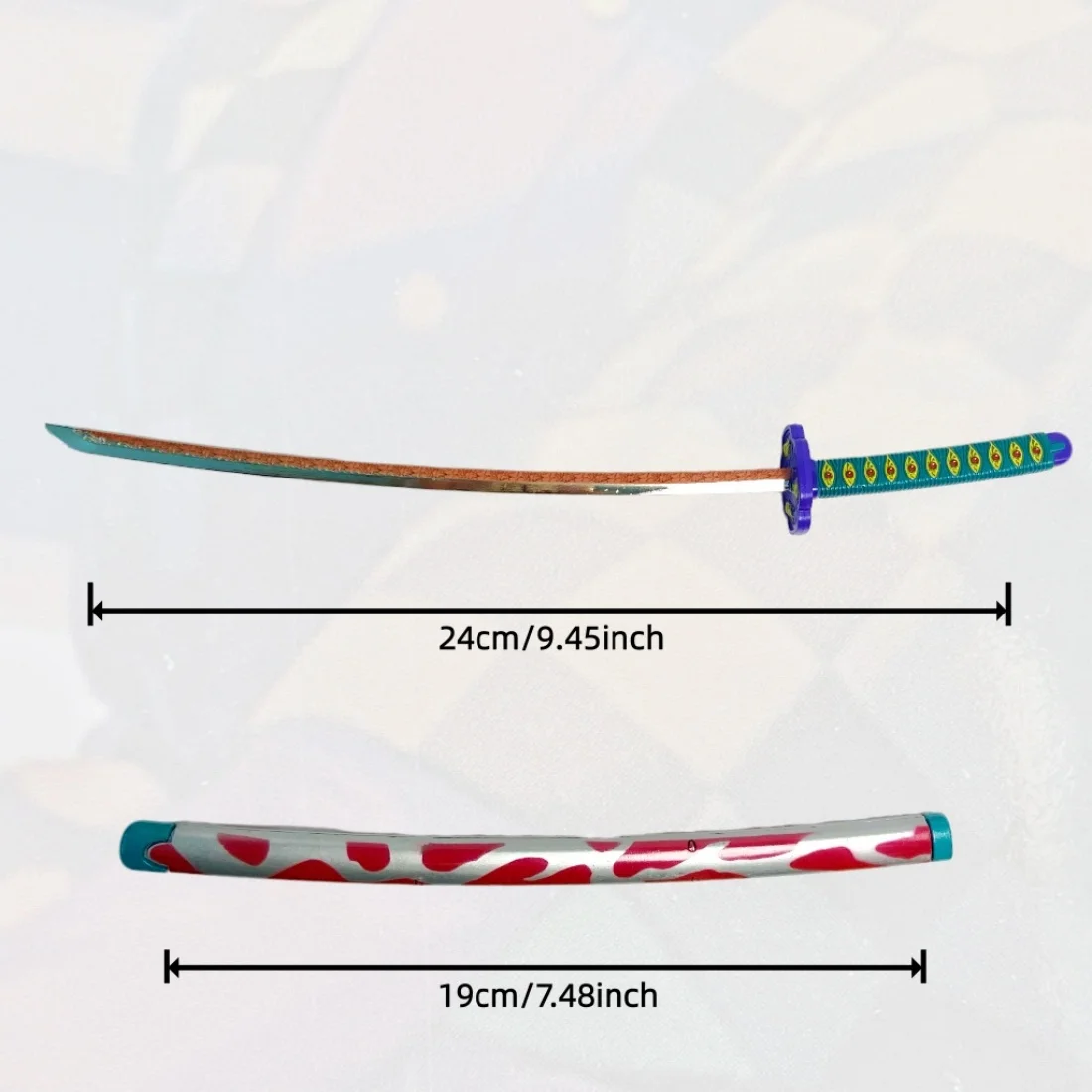 Épée Katana en métal Demon Slayer Kokushibou, sabre Katana japonais, sabre Original, couteau Ninja, accessoires de Cosplay, jouet accessoire, 9.4 pouces