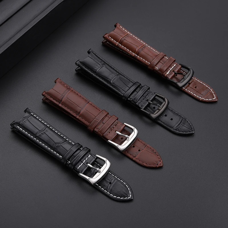 سوار ساعة رجالي من الجلد المقعر المعدل ، سوار من جلد البقر ، يناسب سلسلة كاسيو Edifice ، من من من من من من من من 2022 ،