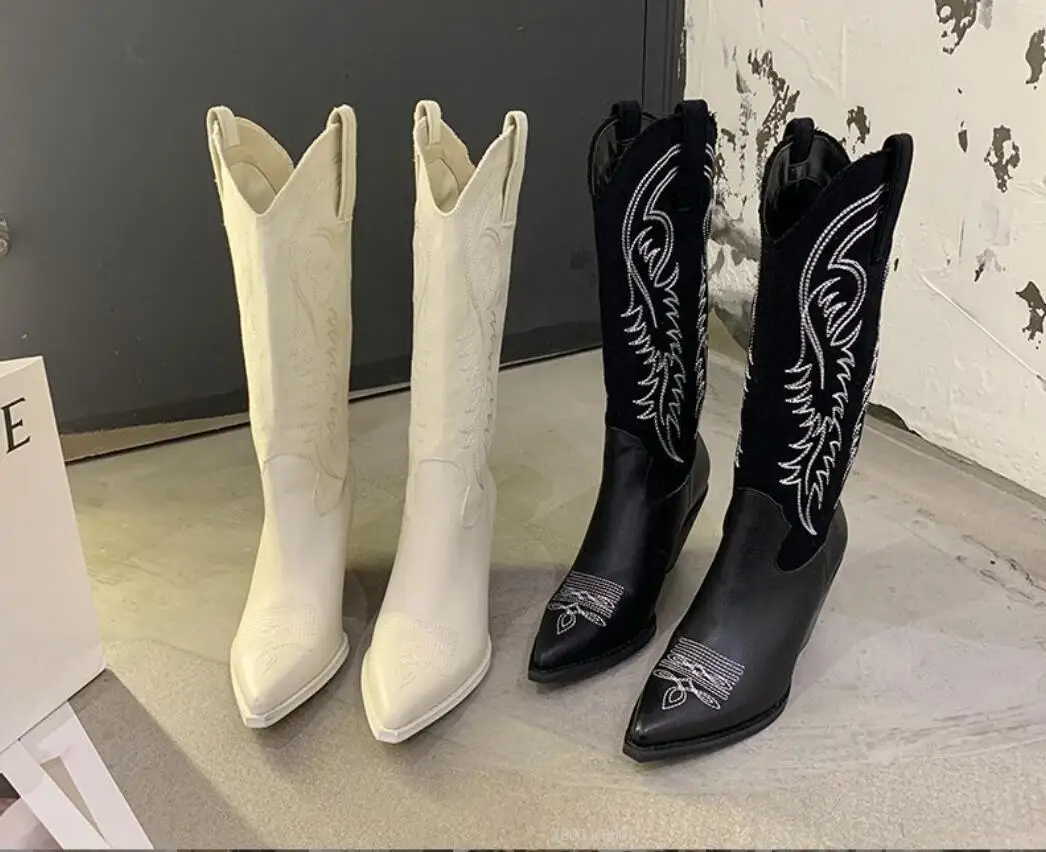 New Fashion Women's Leather Boots Retro Belt Buckle Mid Calf Boots  Spring Water Pointed toe shoes Casual Boots Women Boots
