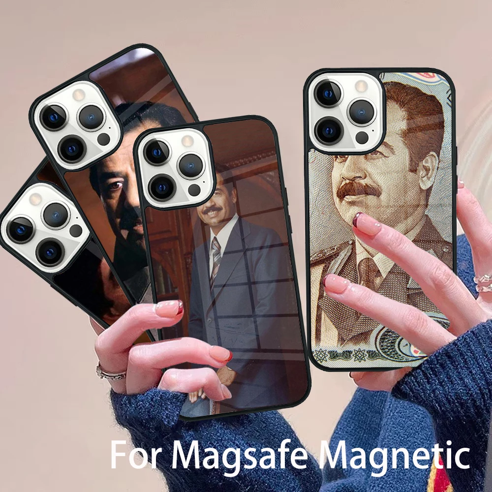 

Saddam Hussein Iraq Arabic Phone Case Magesafe Magnetic Wireless Charge Cover For IPhone 16 11 12 13 14 15 Pro Max Plus Mini