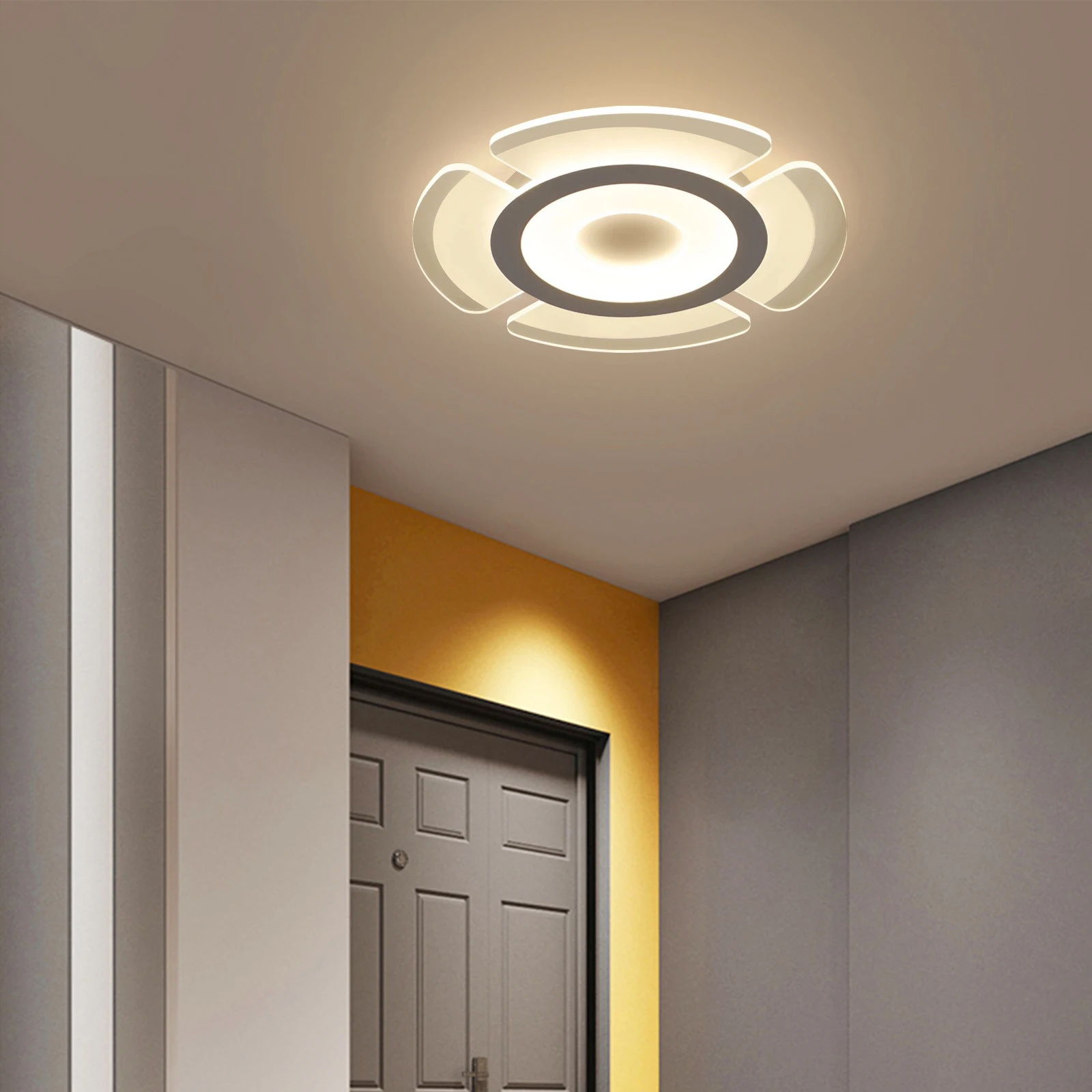 Moderne Ultradunne Acryl Led Lamp Plafond Creatief Eenvoudig Licht Rond Windmolen Licht Balkon Gang Gangpad