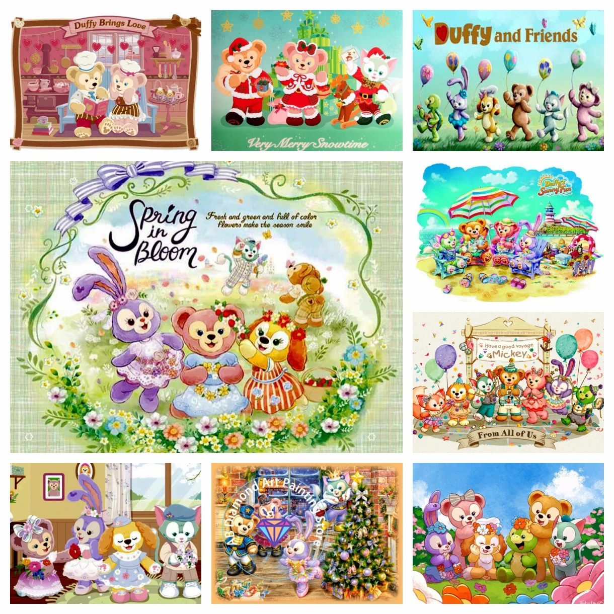 

LinaBell Duffy and Friends Disney Cartoon AB Diamond Painting Kit 5D DIY Handmade Art Gift Crafts Home Decor Children Gift