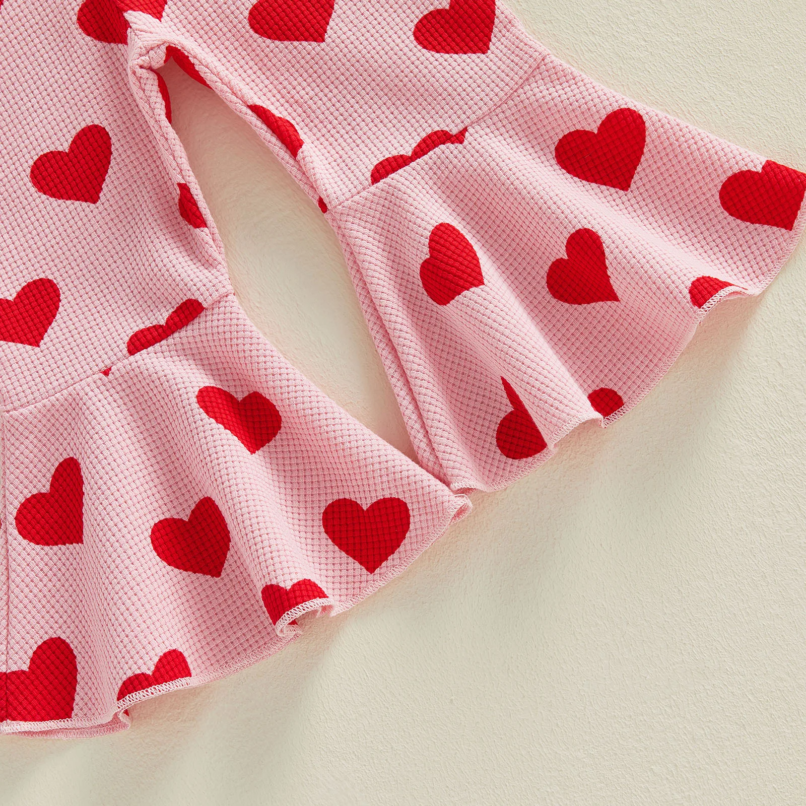 Baby Kid Girls Jumpsuit, Sleeveless Heart Print Embroidery Letters Pants for Valentines Day
