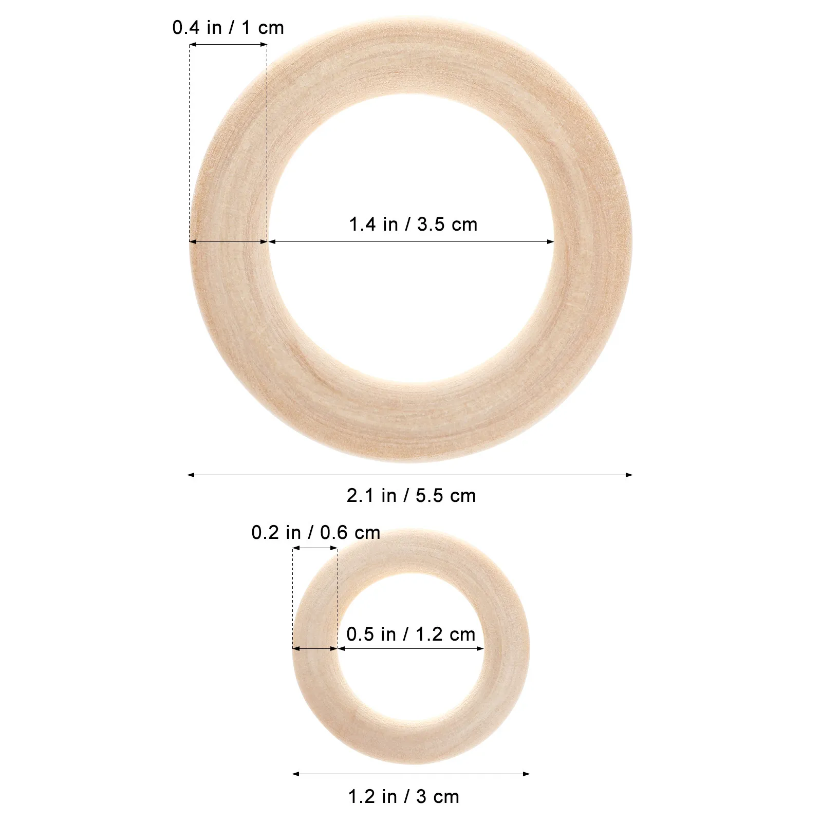 40Pcs Jewelry Accessories Unfinished Wood Rings Smooth Blank Hoops for DIY Crafts Macrame Curtain Hanging Basket Decoration view 6