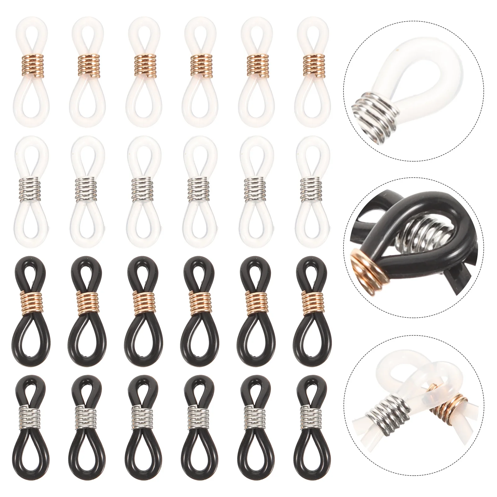 

Glasses Accessories Eyeglass Holder Chain Connectors Circle Hook for Sunglass Strap Non Slip Silicone Ring Durability Wearproof