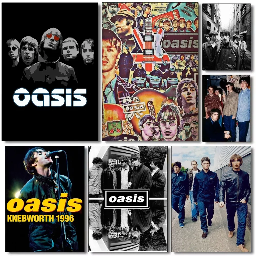 1pc Oasis Band Poster Selbstklebende Kunst Wasserdichte Papier Aufkleber Kaffee Haus Bar Zimmer Wand Dekor