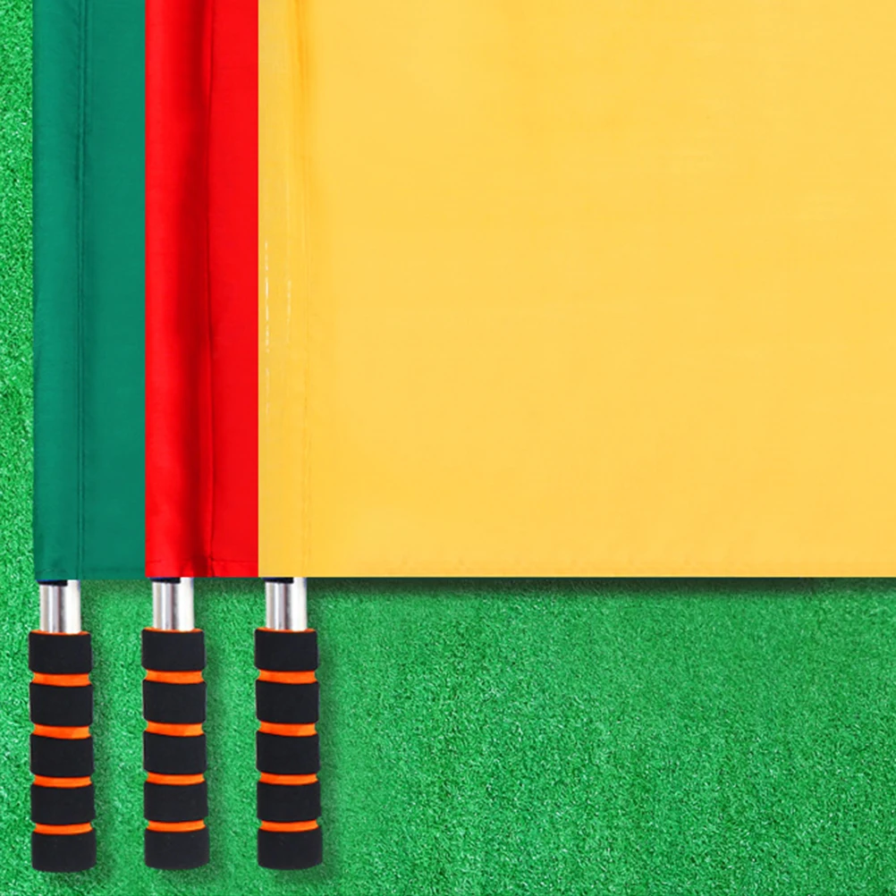 

4pcs Football Match Signal Small Handheld Soccer Referee Lightweight Waterproof Racing Conducting Flags For Outdoor Sports