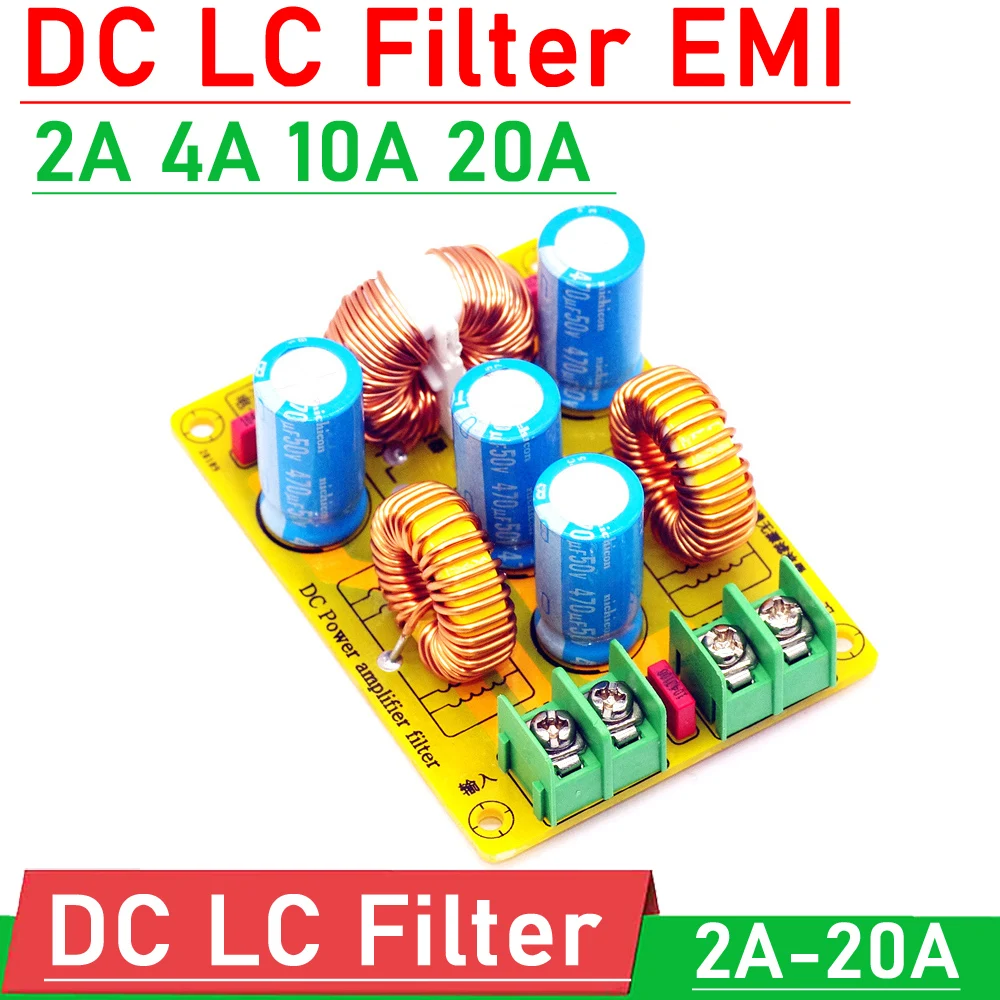 Imagem -02 - Low Pass Filter Eliminar Interferências Eletromagnéticas dc Switching Power Carro Amplificador de Áudio 4a 10a 20a 12v 24v dc lc