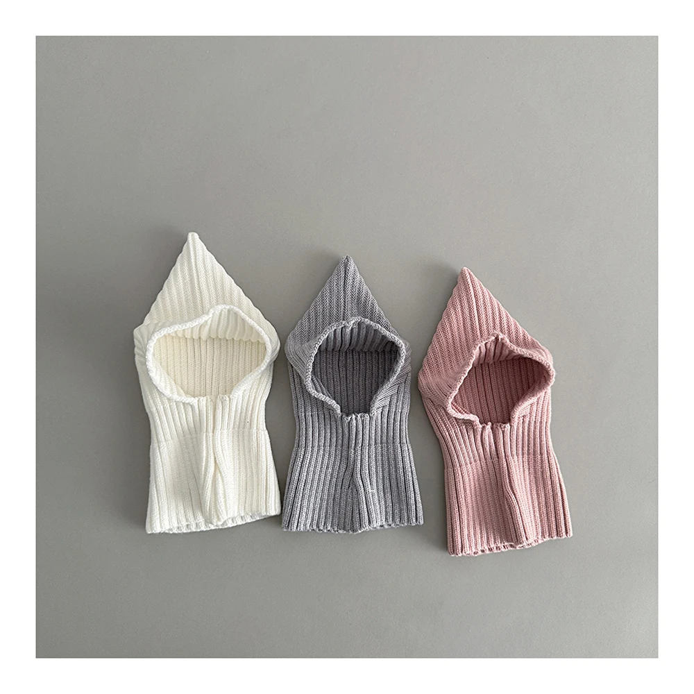 MILANCEL Baby-Strickschal mit Kapuze, warm, einfarbig, einteiliger Schal und Mützen für Kleinkinder, Kinderzubehör – Detail 26