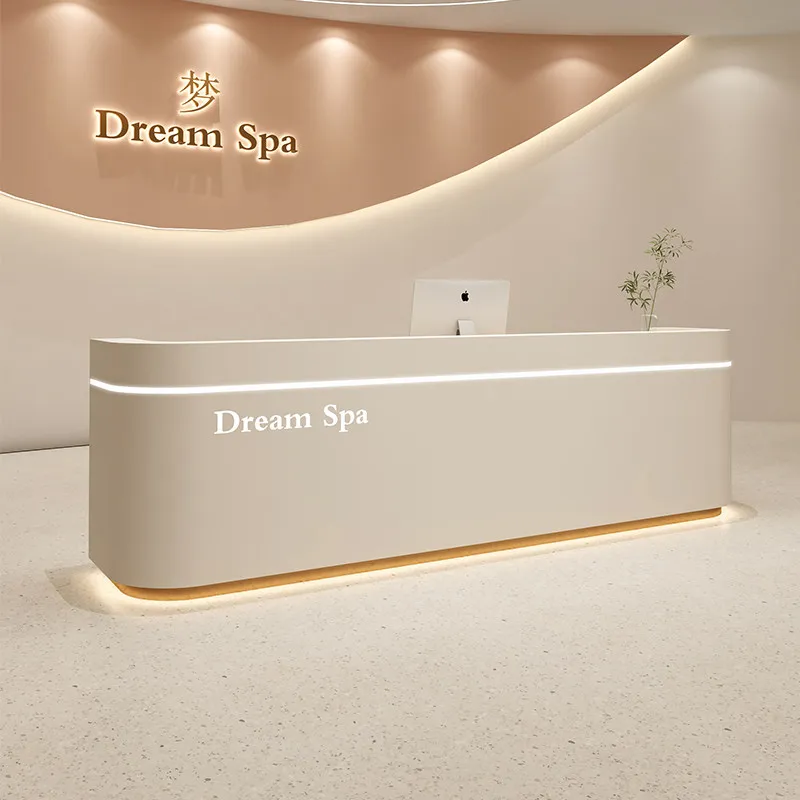 Stomatological hospital bar counter simple modern company beauty salon yoga studio confinement center dance class front desk rec