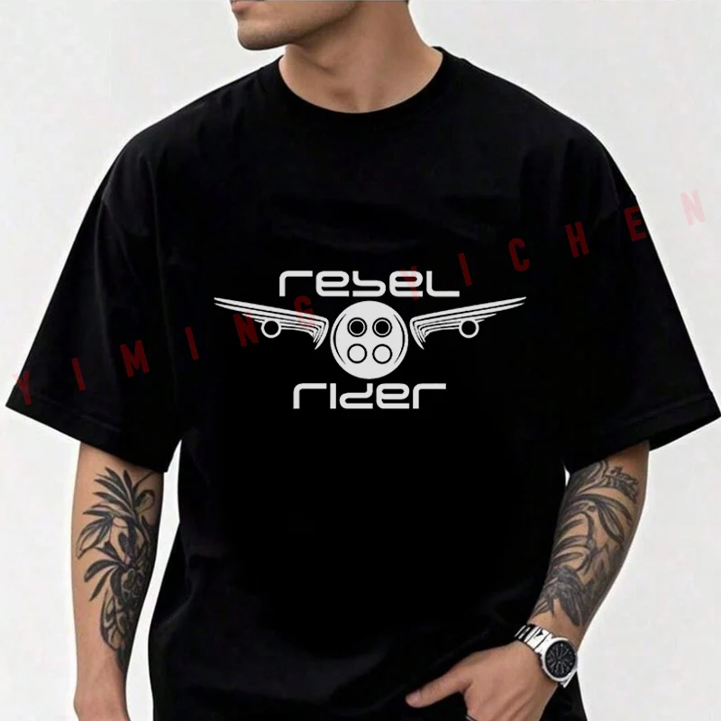 

Rebel Rider Motorrad Motorcycle Design Men T-shirt High Quality Funny Cotton Casual Cool Short Sleeve Hip Hop Tees