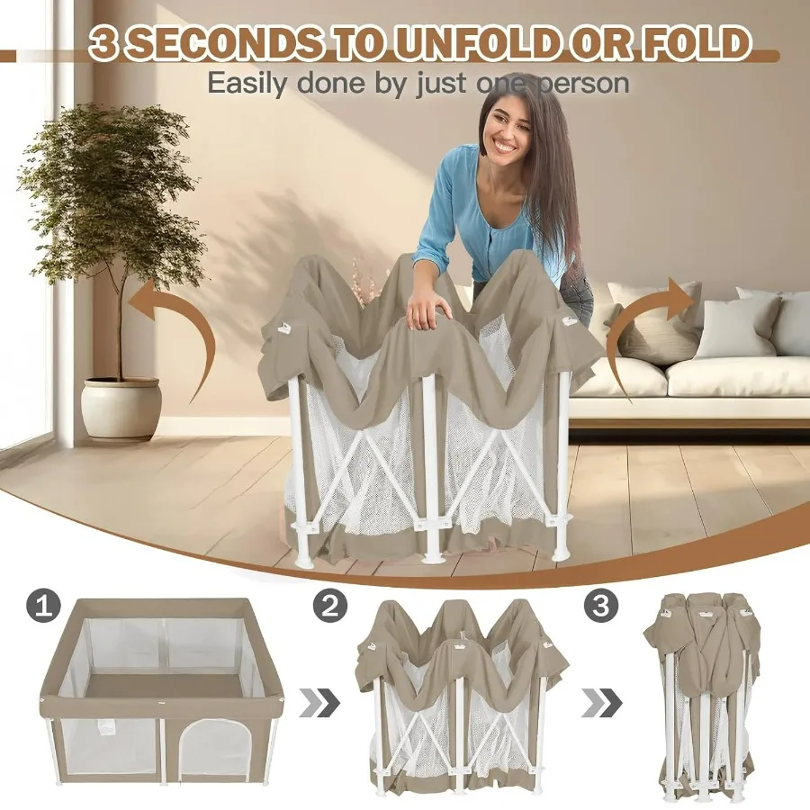 Cercadinho dobrável para bebês, 50x50 playard para bebês e crianças, cerca portátil de segurança para bebês, leve, sem instalação, ambiente interno e externo