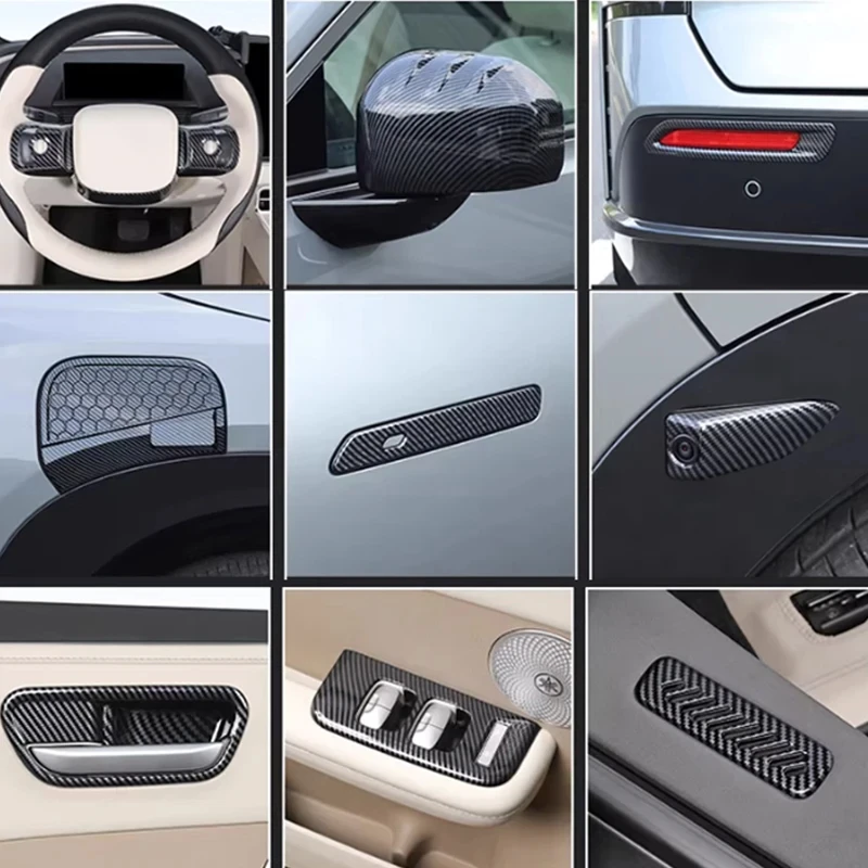 

For Toyota BZ3X 2025 2026 ABS Carbon Fiber Center Console Cup Holder Panel Air Vent Outlet Cover Decal Interior Accessories