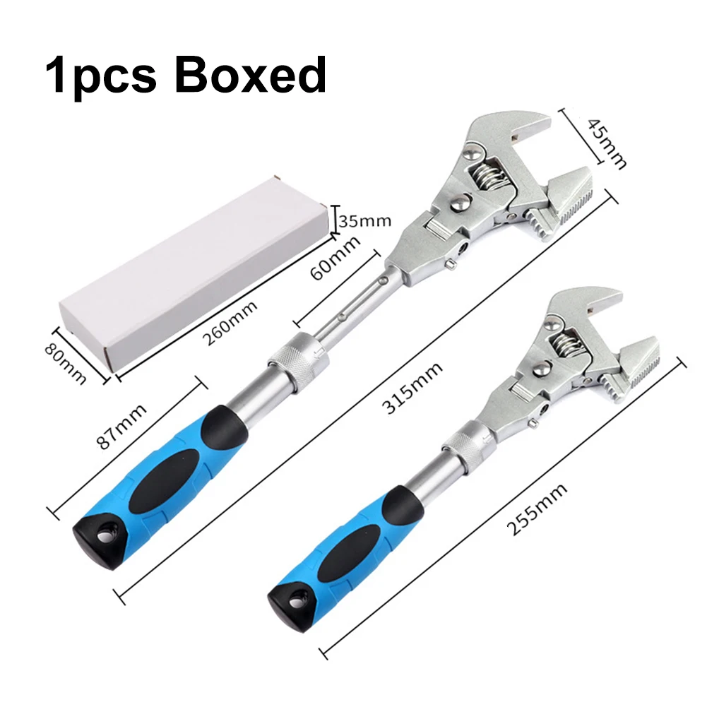 Chave ajustável retrátil de 10 polegadas Design 5 em 1 para uso eficiente em eletricidade aquática e trabalho de ar condicionado