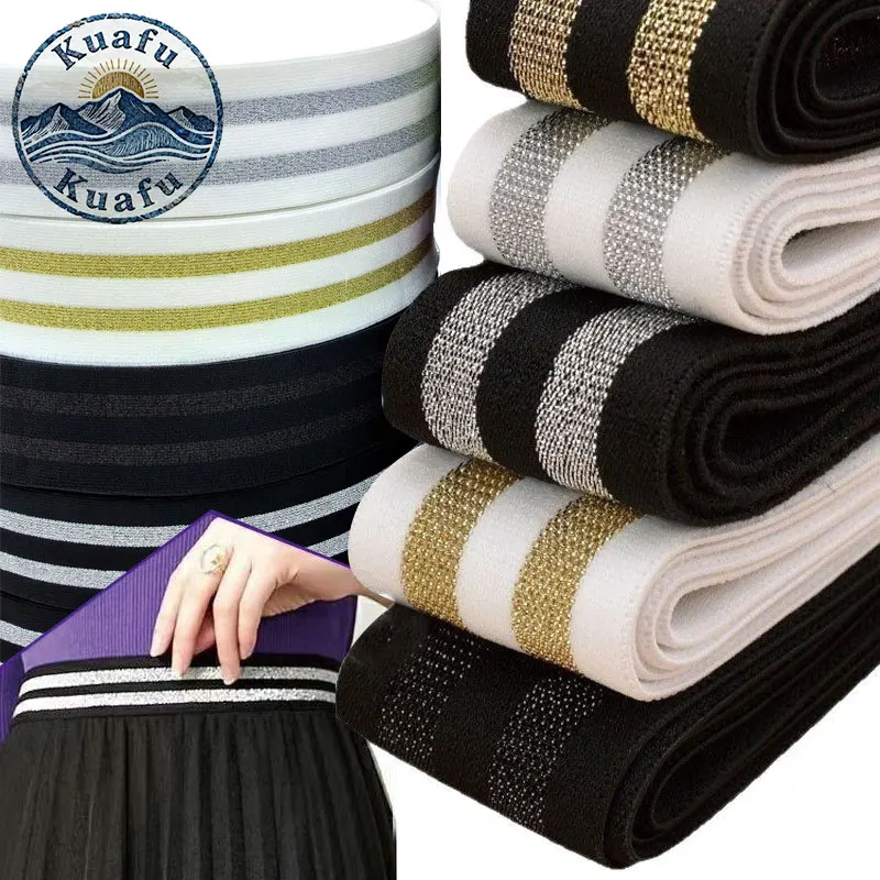 

40mm Stripe Elastic Bands High Elasticity Knit Elastic Bands For DIY Apparel Sewing Supplies Belt Skirt Belt Garment Decor