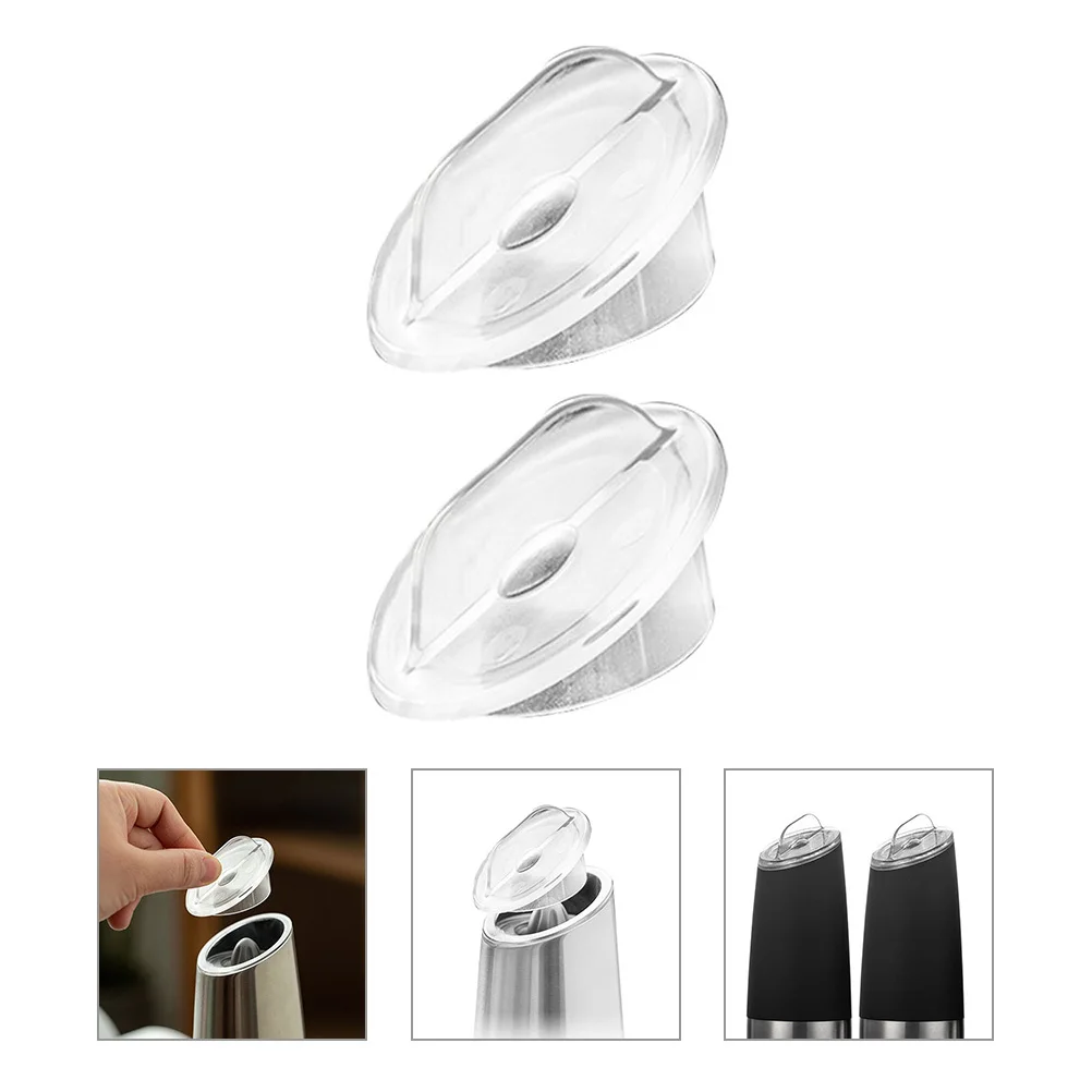 

2Pcs Pepper Mill Replacement Cap Sturdy Acrylic Cover for Salt and Pepper Grinder Dustproof Easy Install Dustproof Covers