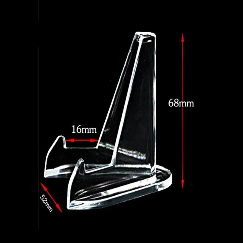 10 Pcs Acrylic Display Stand Transparent Triangle Commemorative Coin Watch Holder Display Rack For Exhibitions Shelf Home Decor