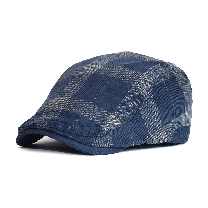 Neue Ankunft Männer Hüte Winter Vintage Plaid Dicken Baskenmütze Hut Cord Zeitungsjunge Mütze Männer England Gatsby Retro Hut Fahrer Flache kappe – Detail 3