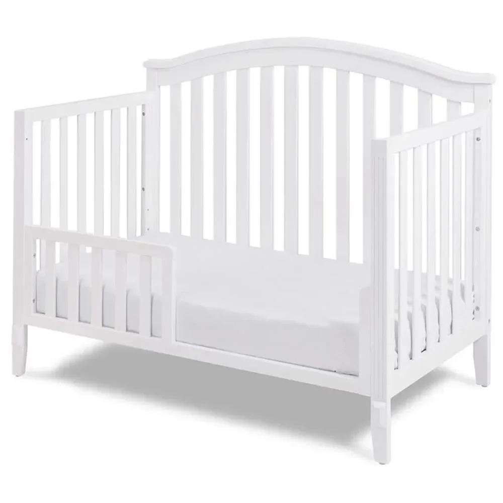 

Modern 4-in-1 Convertible Crib White, crib with Compatible Toddler Guardrail