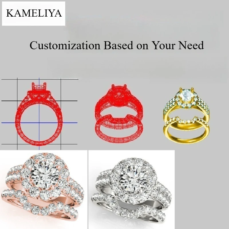 

Customized S925 Sterling Silver Jewelry Engagement Ring Wedding Band Hoop Earrings Pendant Necklace Barcelet Bangle Fine Jewelry