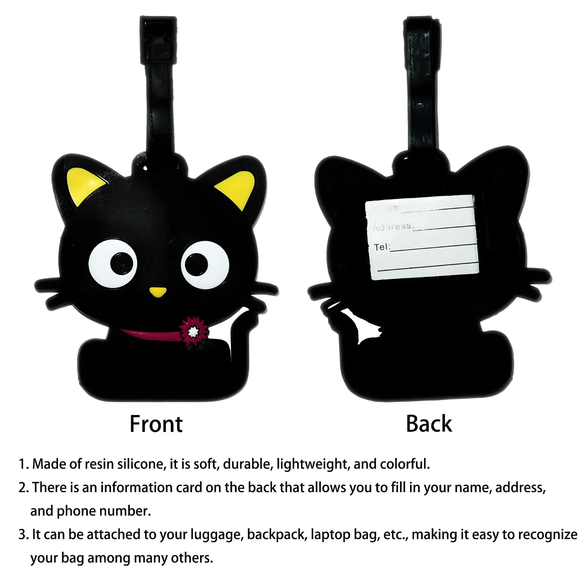 Cute Animal Luggage Tag Travel Cat Dog Poop Dinosaur Suitcase ID Addres Holder Baggage Boarding Tags Portable Label view 2
