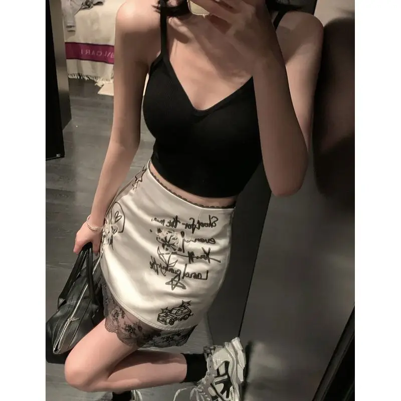 

2026 Summer Fashion Series Women's Bag Hip Half Skirt Spicy Girl Style Sexy Printed Letter Style Versatile Short Half Skirt