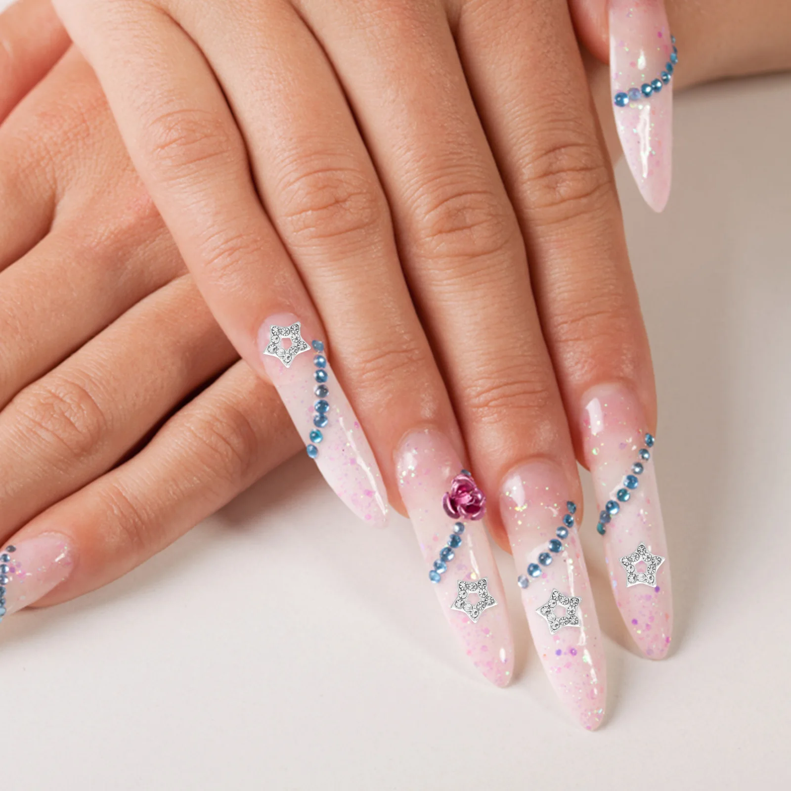 

10Pcs Delicate Star Nail Decors Long Lasting Use Easy to Apply for Various Nail Art Needs Manicure Rhinestones