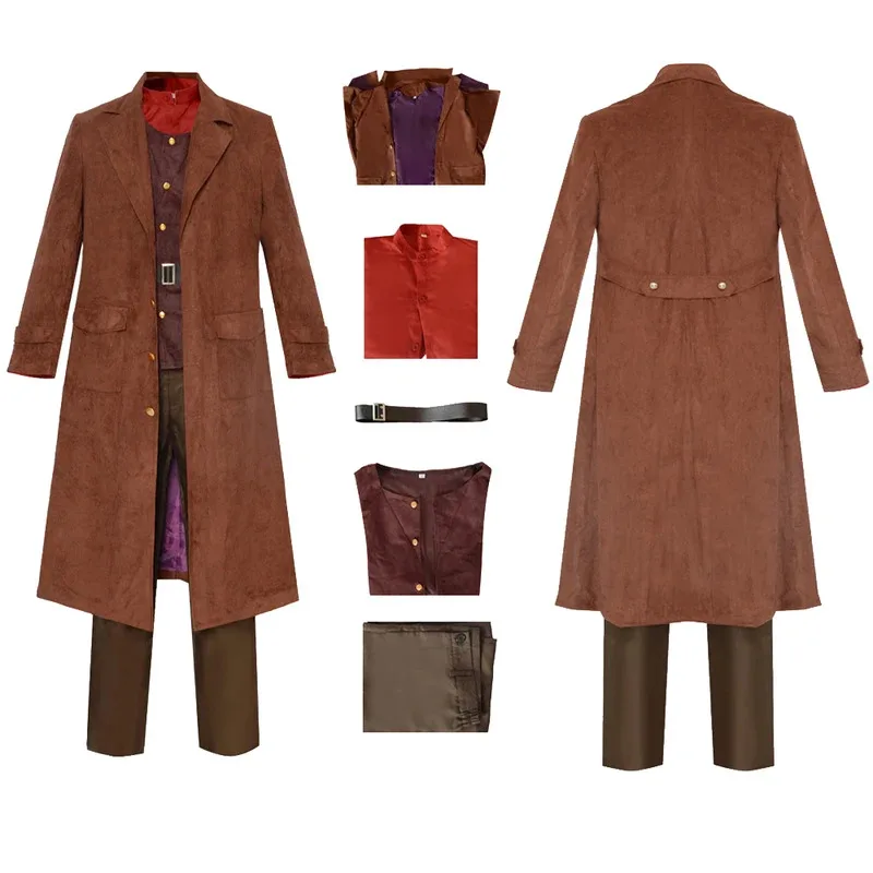 

Rubeus Cos Hagrid Cosplay Costume Men Shirt Coat Pants Belt Full Set Outfits Halloween Carnival Party Role Play Suit