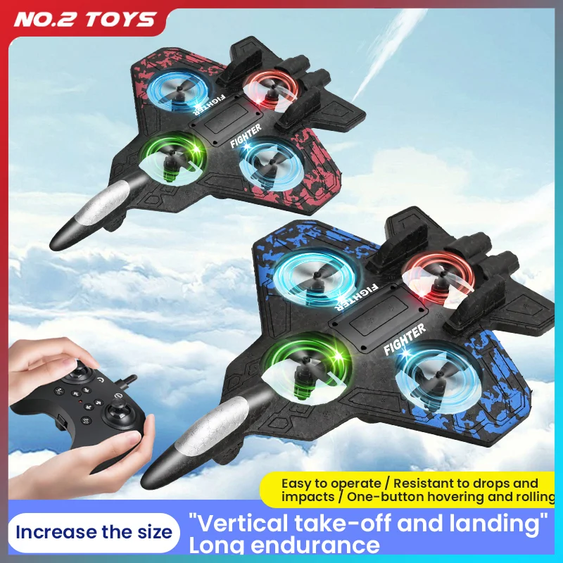 2.4G Remote Control Aircraft RC Foam Stunt Roll Plane Fixed-Wing Model Airplanes with Lights RC Drone Children Toys Xmas Gifts