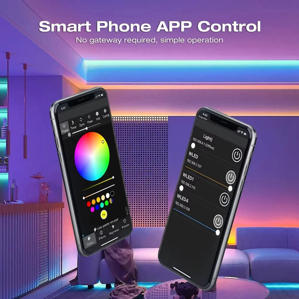 A49T  PWM WLED LED Controller 5 Modes in 1 DC 12-24V WiFi App Control for RGBCCT RGBW RGB WWCW CCT Dimmer Strip Light